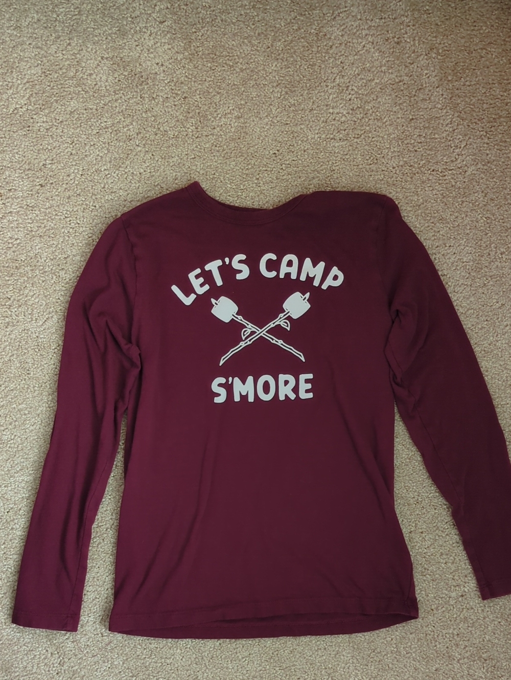 Crewcuts Maroon 'Let's Camp S'more' Long Sleeve Graphic Tee